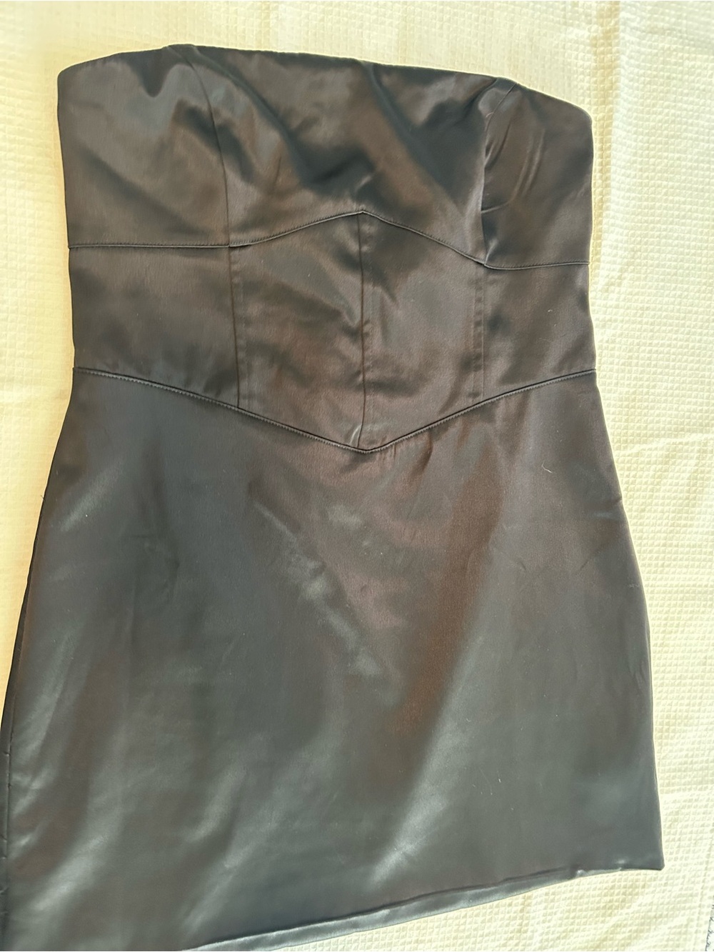 Forever 21 Black Strapless silk/satin